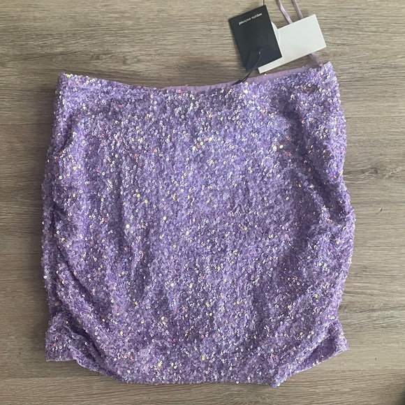 Retrofete Sequin Purple Mini Skirt - Picture 4 of 5